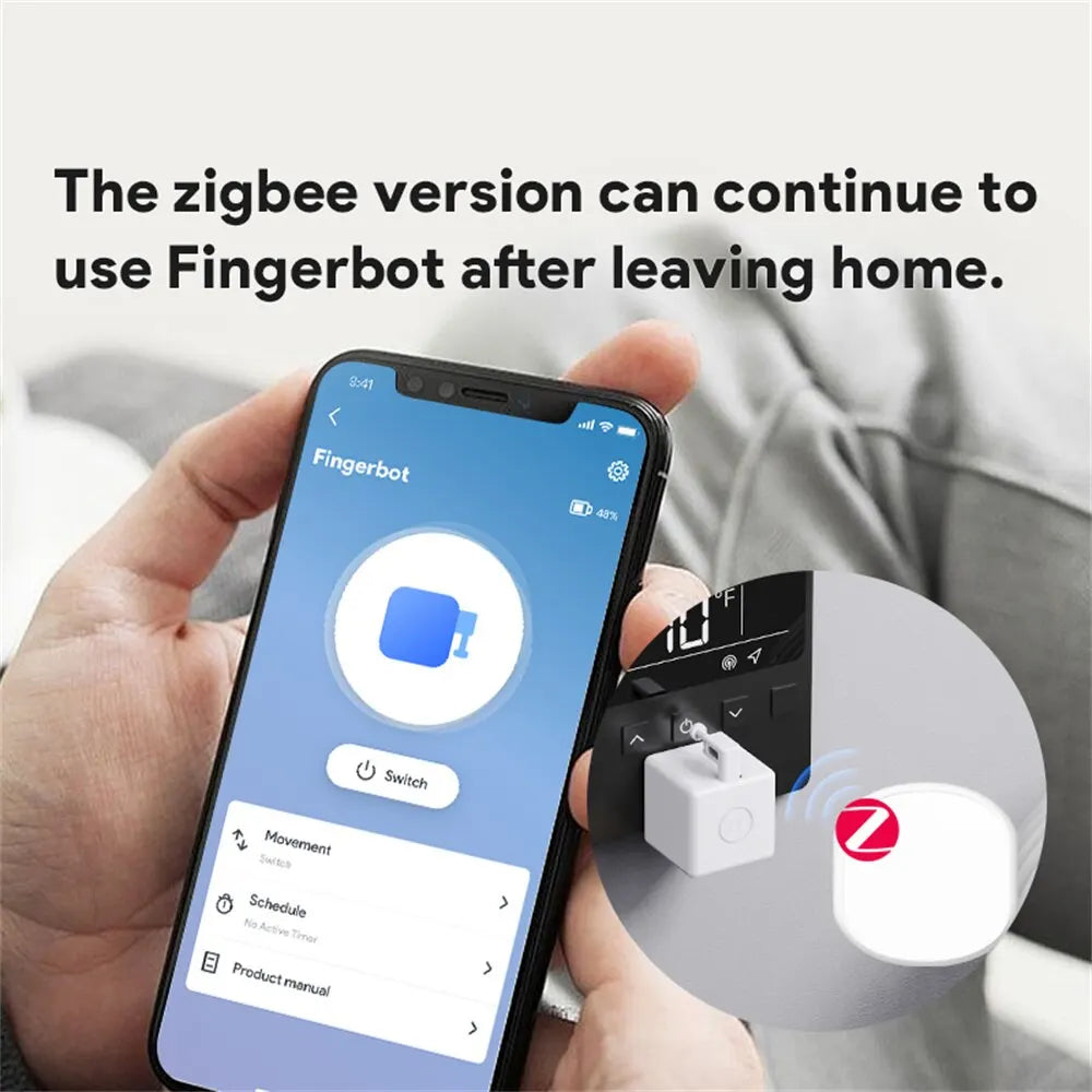 Tuya Zigbee Fingerbot Plus Smart Switch Button Pusher, Voice Control, Timed Schedules, Works with Alexa & Google Assistant, Smart Life Compatible