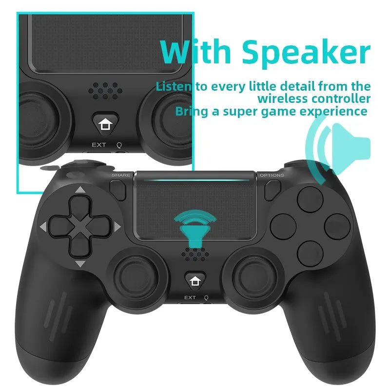 DATA FROG Bluetooth Game Controller for PS4, PS4 Slim, PS4 Pro, PC, iOS & Android - Wireless Gamepad with Dual Vibration Joystick