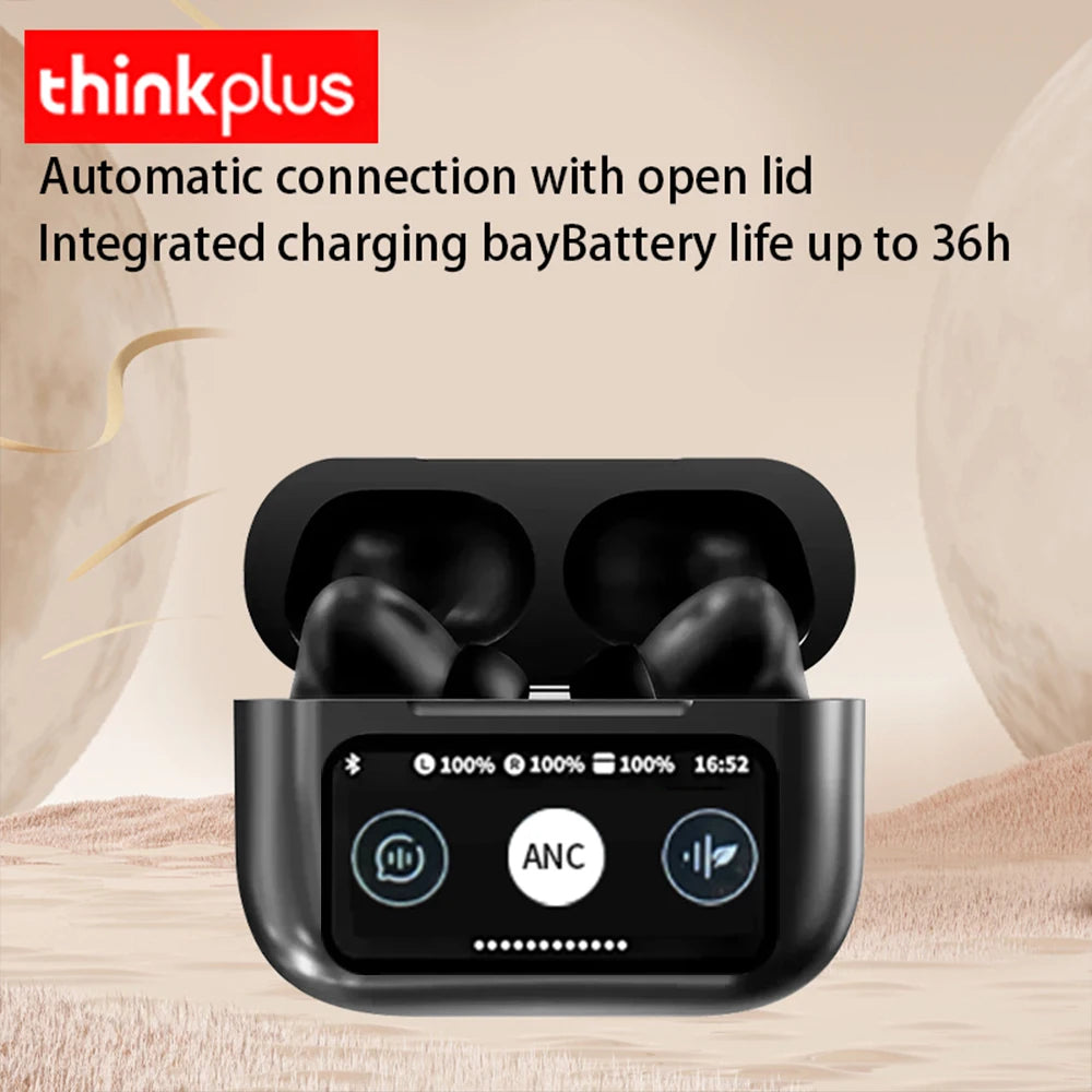 Original Thinkplus  Wireless  Headset Bluetooth Earphones With Color Multifunctional Touch Screen ANC Noise Reduction Headphones