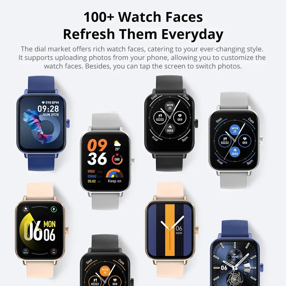 2025 Voice Calling Smart Watch, 1.9" HD Display, 100+ Sports Modes, 24H Health Monitoring, IP68 Waterproof, Bluetooth Connectivity, Customizable Watch Faces