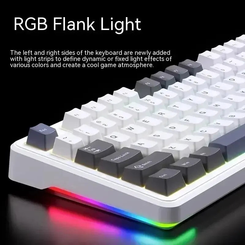 AULA F87 Pro Mechanical Keyboard – 87 Keys RGB, Tri-Mode Wireless (2.4GHz, USB, Bluetooth), PBT Keycaps, Hot-Swappable, Gasket Mount with Silent Keys