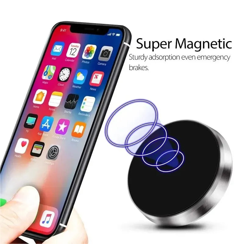 Magnetic Car Phone Holder, Dashboard Mount Bracket with Strong Magnet for iPhone, Samsung, Xiaomi – Universal Phone Stand for Car & Home