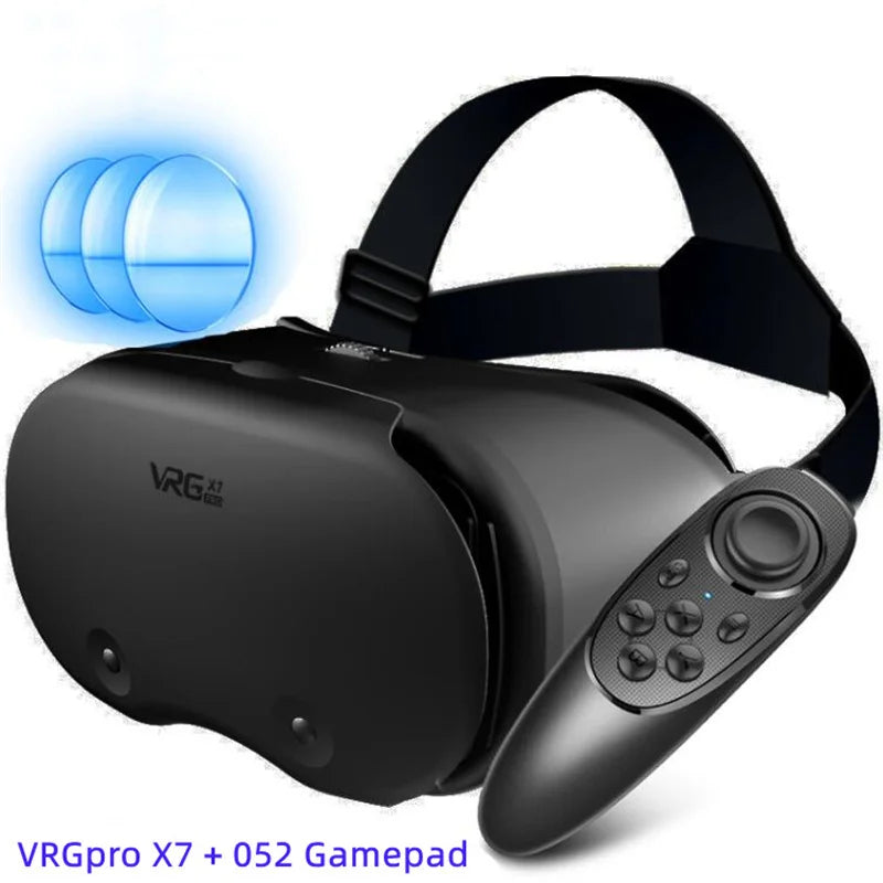 VRGpro X7 Virtual Reality 3D Glasses – Immersive VR Experience for IOS & Android 5-7" Smartphones, Wireless Rocker Gamepad Compatible, Blu-ray Lens