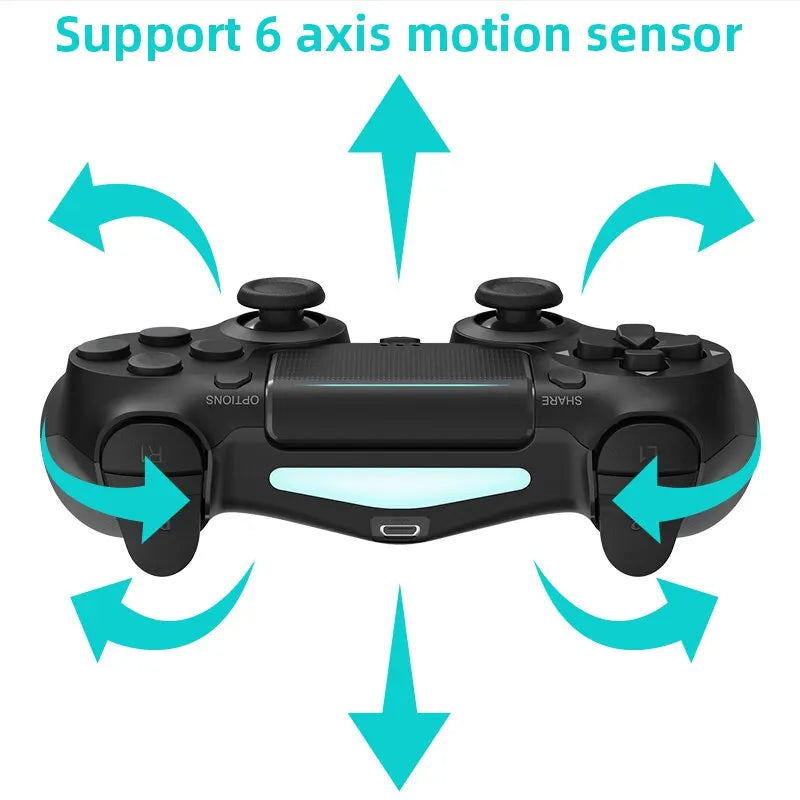 DATA FROG Bluetooth Game Controller for PS4, PS4 Slim, PS4 Pro, PC, iOS & Android - Wireless Gamepad with Dual Vibration Joystick