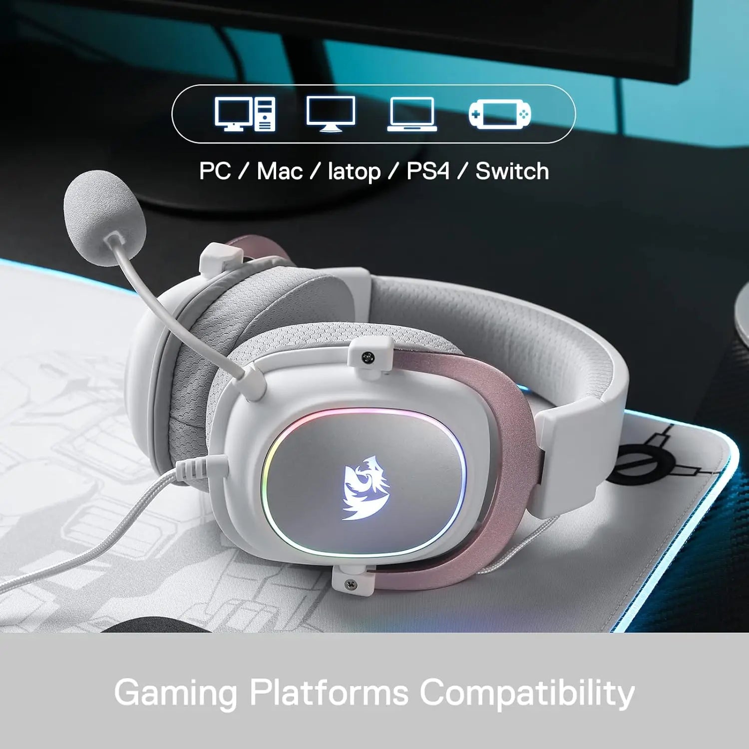 Redragon H510 Zeus-X RGB Wired Gaming Headset – 7.1 Surround Sound, Active Noise-Cancelling, Multi-Platform Support with Memory Foam Ear Cushions