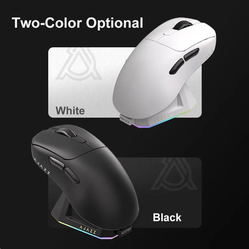 AJAZZ AJ179 PRO PAW3395 Gaming Mouse – 2.4GHz Wireless & Wired, Magnetic Charging Base, Ergonomic Design, 26K DPI, Macro Function for PC & Laptop