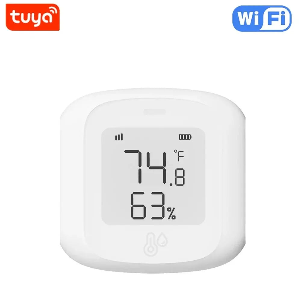 Tuya Smart WiFi/Zigbee Temperature and Humidity Sensor, LCD Display Hygrometer Thermometer, Works with Alexa & Google Home, Remote Monitoring