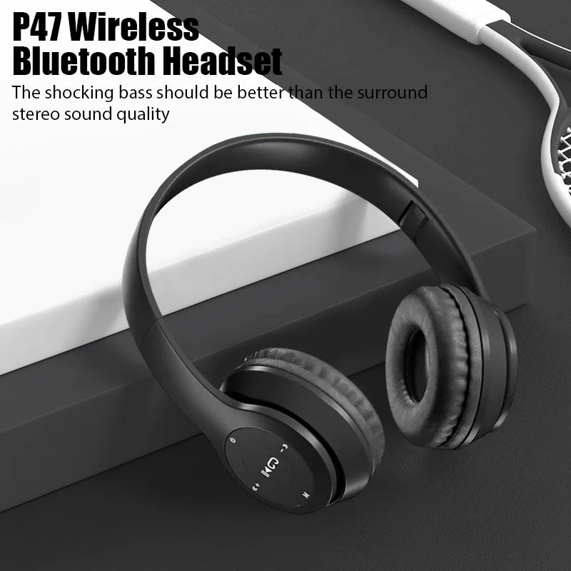 Wireless Bluetooth Headphones with Mic – Stereo Sound, Noise Cancelling, Over-Ear Gaming & Sports Headphones, Supports PC