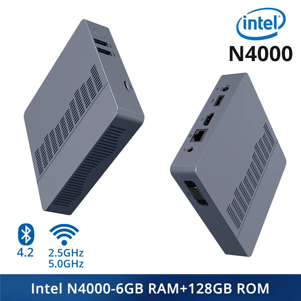 SOYO Mini PC M2 Air Intel Gemini Lake N4000 Windows 11 6GB RAM 128GB ROM Dual-Band WiFi Bluetooth USB Mini Computer