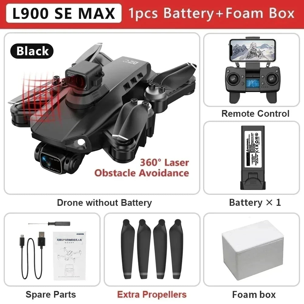 L900 Pro SE MAX GPS Drone 4K Professional Dual HD Camera 5G WIFI 360° Obstacle Avoidance Brushless Motor Rc FPV Quadcopter Dron