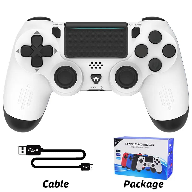 DATA FROG Bluetooth Game Controller for PS4, PS4 Slim, PS4 Pro, PC, iOS & Android - Wireless Gamepad with Dual Vibration Joystick