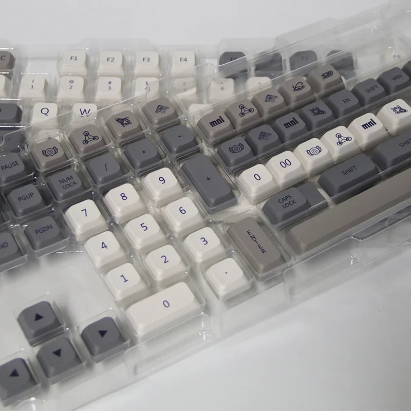 XDA Profile 120 PBT Keycap DYE-SUB Personalized Minimalist White Gray English Japanese Keycap For Mechanical Keyboard MX Switch