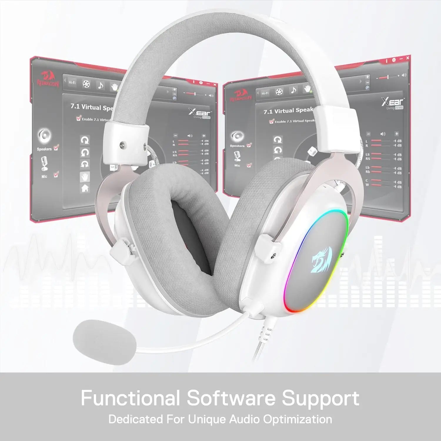 Redragon H510 Zeus-X RGB Wired Gaming Headset – 7.1 Surround Sound, Active Noise-Cancelling, Multi-Platform Support with Memory Foam Ear Cushions