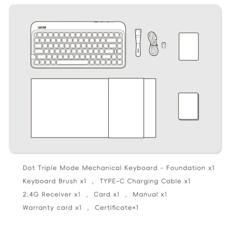 Lofree Dot Liquid Foundation Mechanical Keyboard 84 keys 75% Gasket Mount Hot-Swappable USB-C Bluetooth 5.3 2.4GHz Three Modes