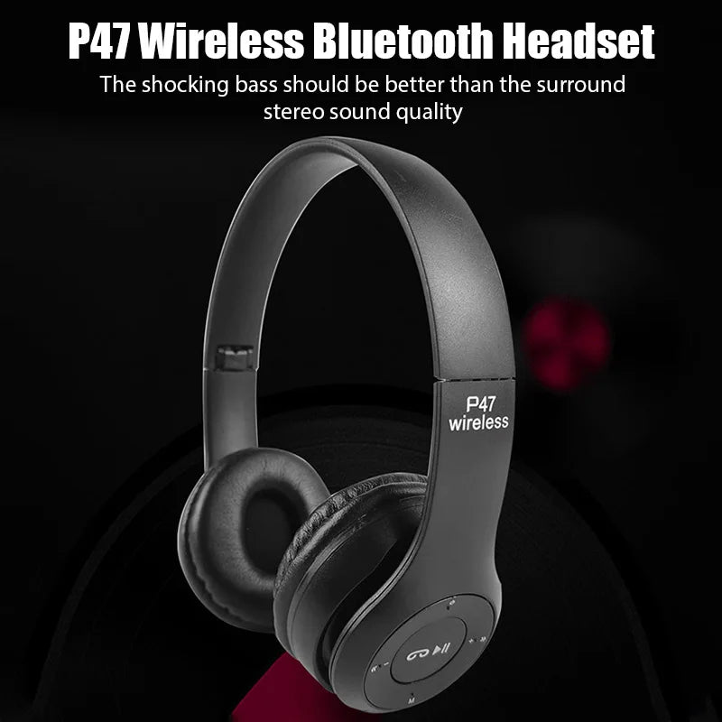 Wireless Bluetooth Headphones with Mic – Stereo Sound, Noise Cancelling, Over-Ear Gaming & Sports Headphones, Supports PC