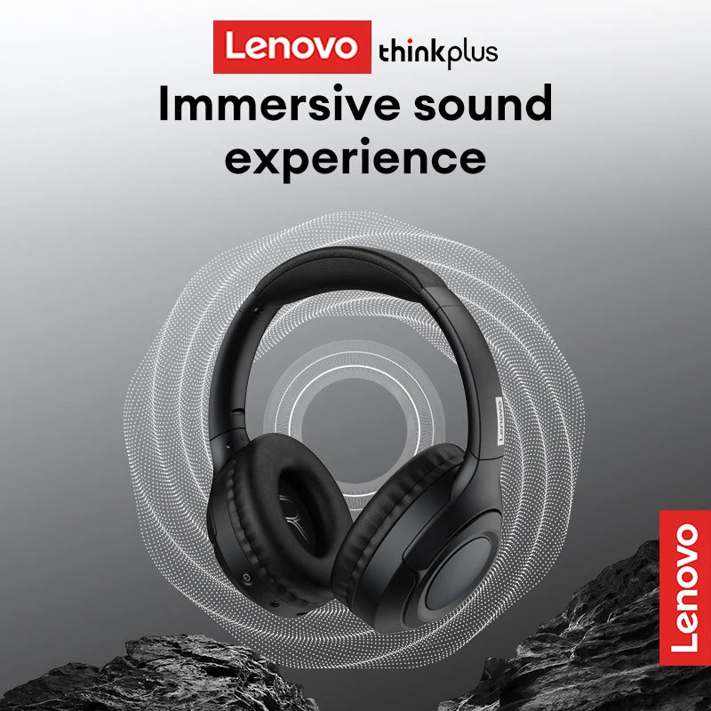 Lenovo TH54 Wireless Bluetooth 5.4 Gaming Headphones 40mm Driver Noise Canceling Stereo Bass Over-Ear Headset With Mic For TV PC