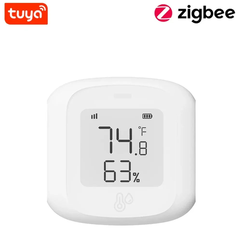 Tuya Smart WiFi/Zigbee Temperature and Humidity Sensor, LCD Display Hygrometer Thermometer, Works with Alexa & Google Home, Remote Monitoring