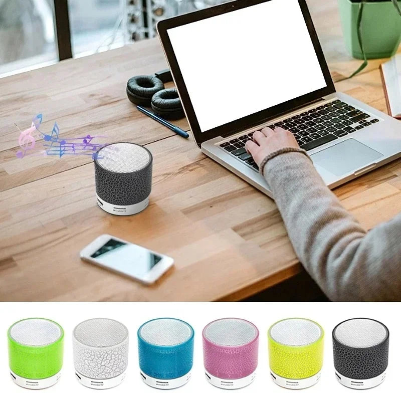 DAMORE Mini Bluetooth Speaker – Portable Wireless Speaker with LED Lights, TF Card, USB, Subwoofer for Smartphones & MP3 Devices