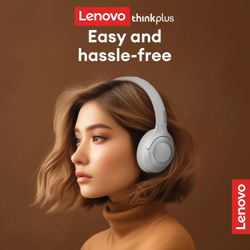 Lenovo TH54 Wireless Bluetooth 5.4 Gaming Headphones 40mm Driver Noise Canceling Stereo Bass Over-Ear Headset With Mic For TV PC