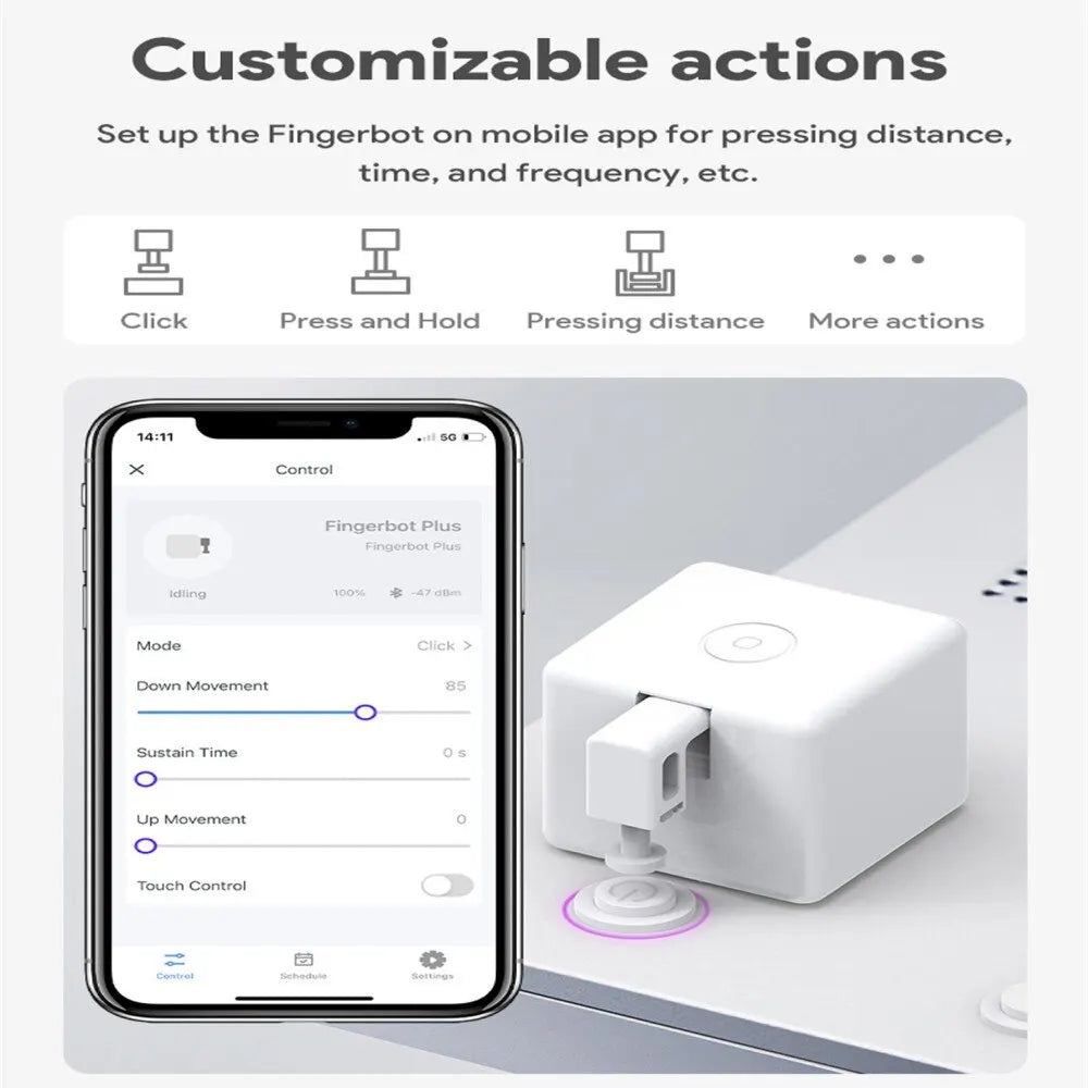 Tuya Zigbee Fingerbot Plus Smart Switch Button Pusher, Voice Control, Timed Schedules, Works with Alexa & Google Assistant, Smart Life Compatible