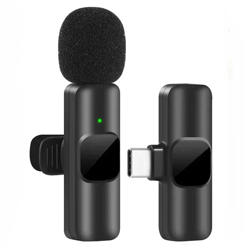 NEW Wireless Lavalier Microphone Audio Video Recording Mini Mic For iPhone Android Laptop Live Gaming Mobile Phone Microphone