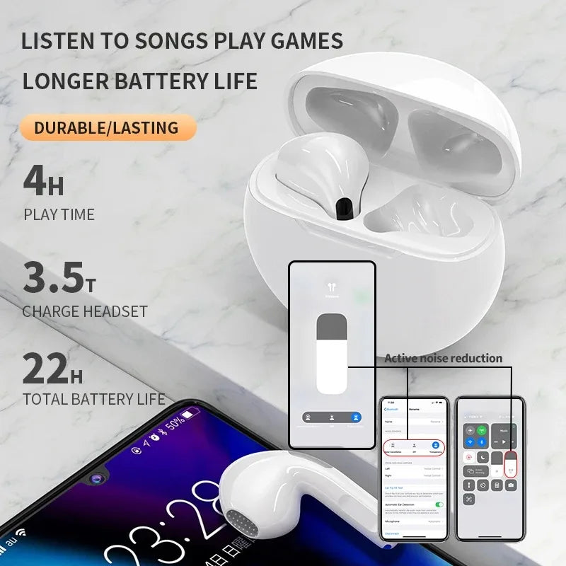 Bluetooth 5.3 TWS Wireless Earphones – Smart Touch In-Ear Sports Headset with Active Noise Cancelling for All Smartphones