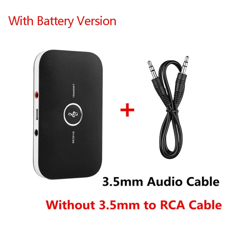 Bluetooth 5.0 Audio Transmitter & Receiver, Wireless 3.5mm AUX, RCA USB Dongle, Stereo Music Adapter for Car, PC, TV, Headphones