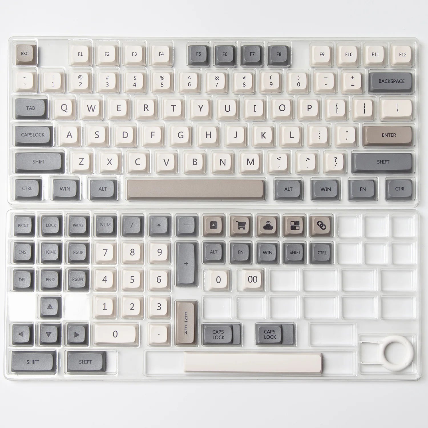 XDA Profile 120 PBT Keycap DYE-SUB Personalized Minimalist White Gray English Japanese Keycap For Mechanical Keyboard MX Switch