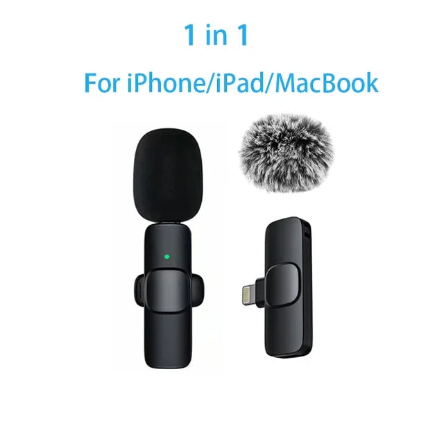 Wireless Lavalier Mic Audio Video Recording Mini Replaceable Windproof Fleece Microphone for vlog YouTube Shooting Microphone