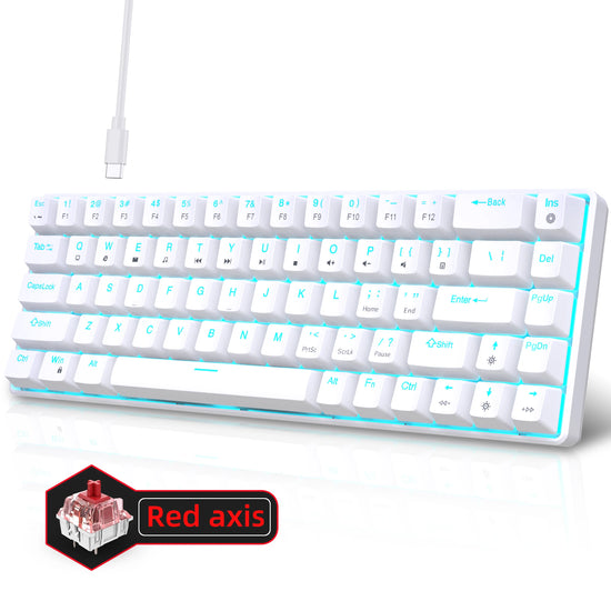 HXSJ V800 65% Mini Mechanical Gaming Keyboard Hot-Swappable Blue/Red Switches ABS Double-Shot Keycaps Multi-Color Lighting Modes