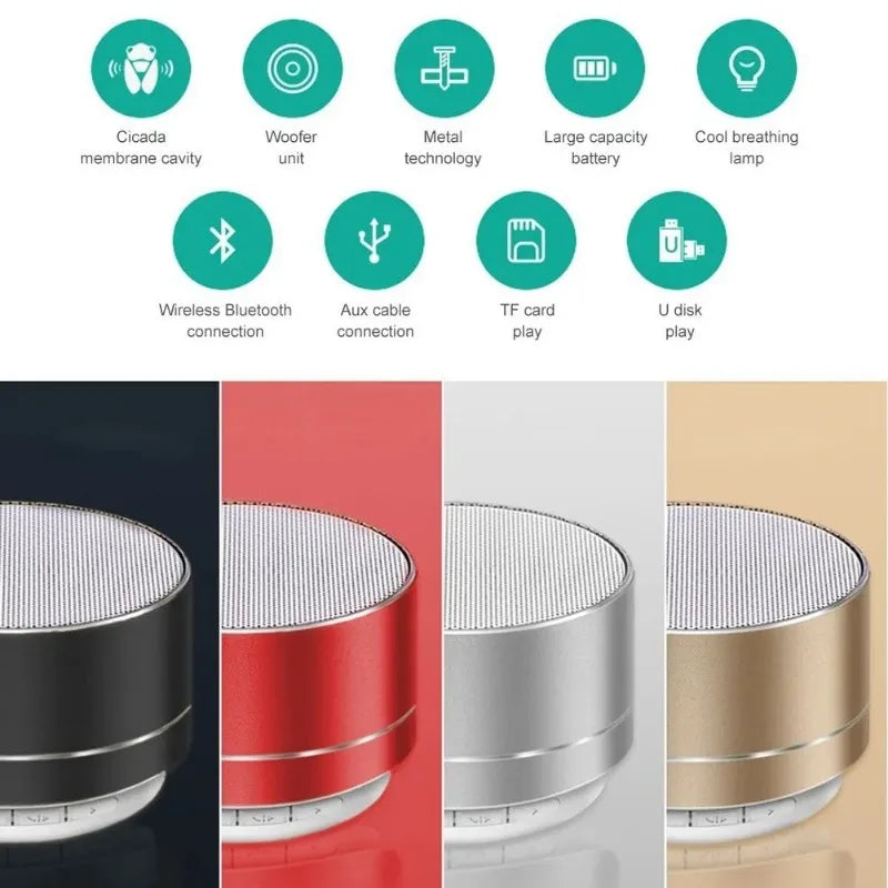 Portable Wireless Bluetooth Speaker – Mini Subwoofer with Stereo Surround Sound, Steel Cannon Design, Music Player for Home & Outdoors