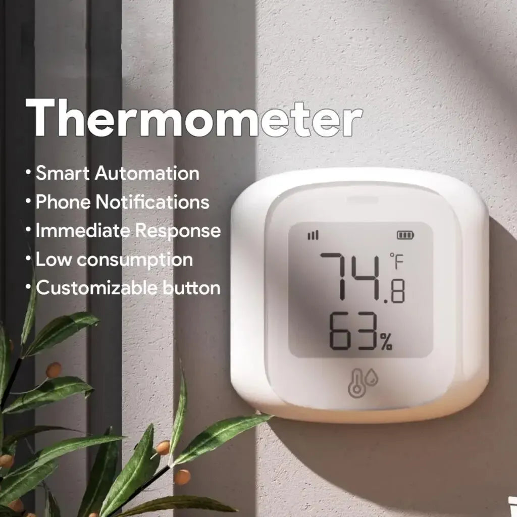 Tuya Smart WiFi/Zigbee Temperature and Humidity Sensor, LCD Display Hygrometer Thermometer, Works with Alexa & Google Home, Remote Monitoring