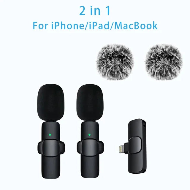 Wireless Lavalier Mic Audio Video Recording Mini Replaceable Windproof Fleece Microphone for vlog YouTube Shooting Microphone