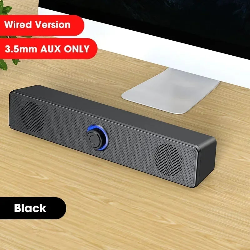 Wired & Wireless Bluetooth PC Soundbar – USB Powered 3D Surround Audio for TV, PC, Laptop, Gaming, and Home Theater