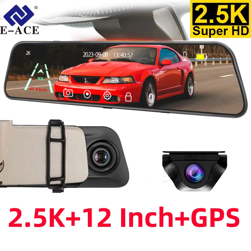 Dashcam 12 Inch Touch Screen Car Room Mirror Video Recorder Dash Cam for Cars DVR with Sony Rearview Camera Car Black Box